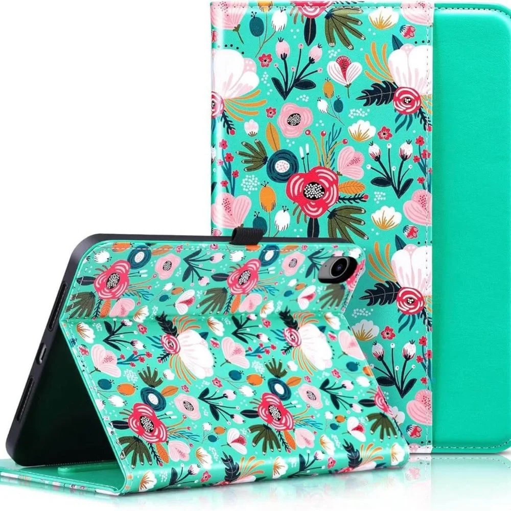 Floral Tablet Case - Turquoise